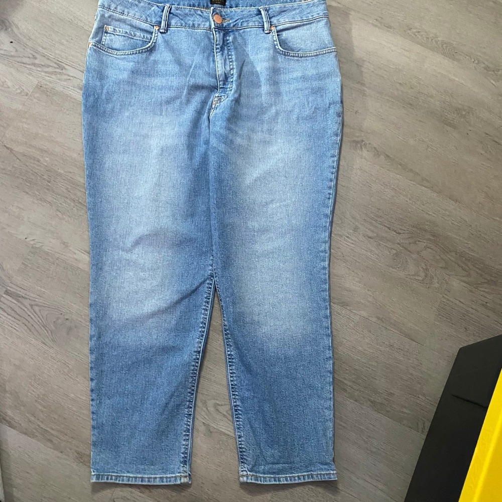 Lee Riders Straight Leg Jeans Womens 18W Blue Medium Wash Stretch Denim
